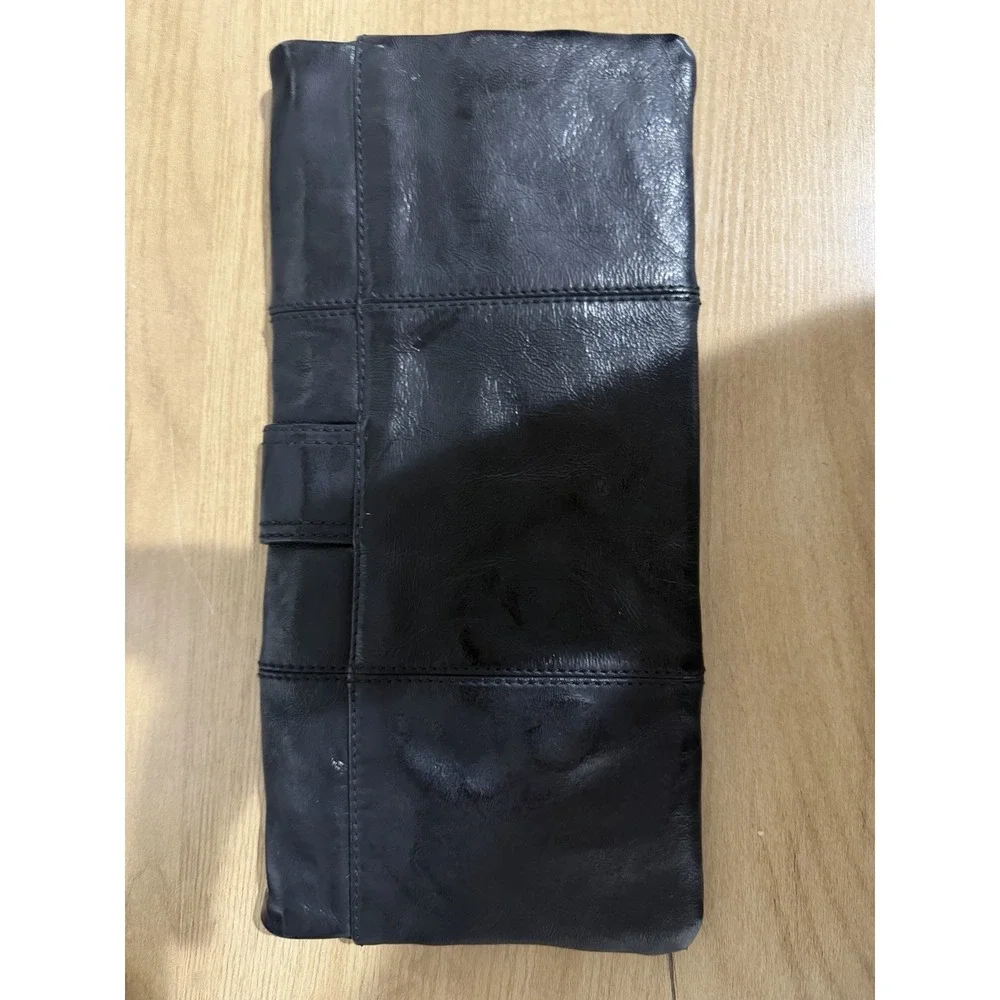 Lulu Townsend Evening Purse Bag Clutch Black Leather M